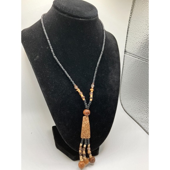 Homemade Wood Boho Dangle Necklace! - Picture 4 of 5